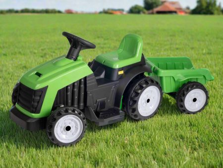 Evo 6V Electric Green Ride On Tractor With Trailer For Sale