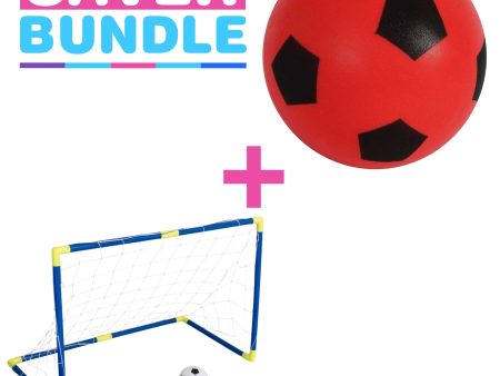 Foam Football (Single) | Red + Fun Sport 90CM Football Net Set - Includes Football & Ball Pump Fashion