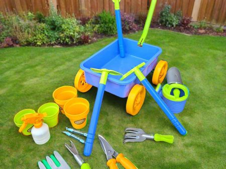 Childrens Gardening Trolley - 16 Accessories Included on Sale