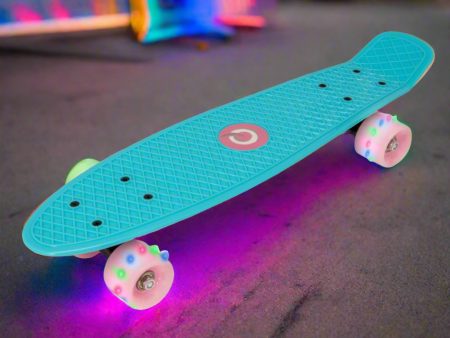 EVO Light-Up Penny Board - Blue & Pink Online now