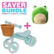 Atom Bobble Bike With Basket - Mint Green + Squish Meez Cloudeez 9  Plush Toy | Hopper Bundle For Cheap