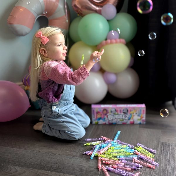 Pastel Bubble Wands - 48 Pack Bubble Solution & Wands on Sale