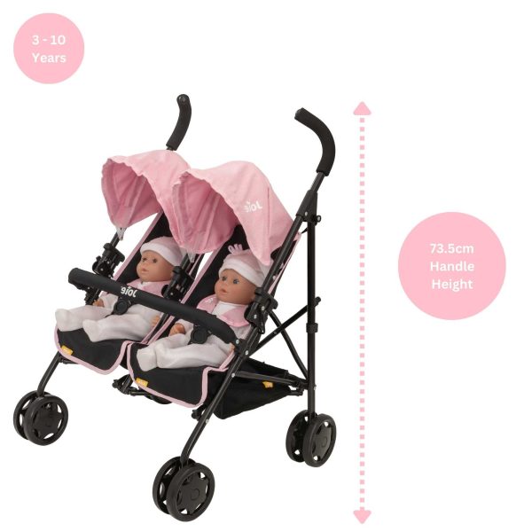 Joie Aire Twin Dolls Stroller - Pink & Black Cheap