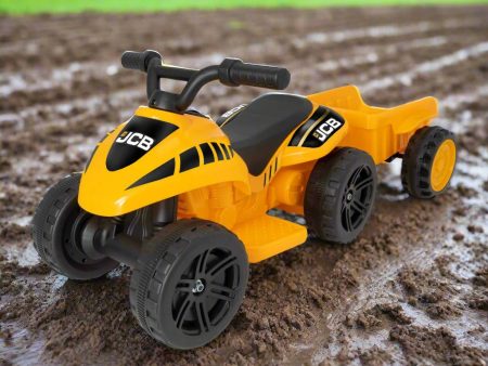 JCB Battery Operated Mini Quad Ride-On With Trailer Hot on Sale