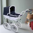 Bella Rosa Windsor Dolls Carriage Pram - Navy & White Online Sale