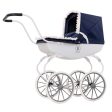 Bella Rosa Windsor Dolls Carriage Pram - Navy & White Online Sale