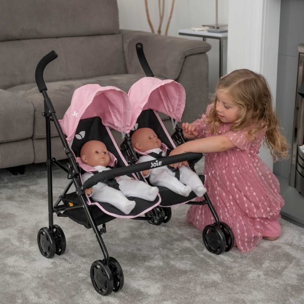 Joie Aire Twin Dolls Stroller - Pink & Black Cheap