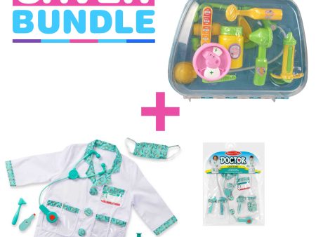 Melissa and Doug Doctor Fancy Dress + Peppa Pig s Medic Nurse Playset - Bundle For Cheap