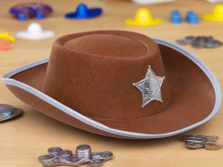 Childrens Fancy Dress Cowboy Hat - Brown Discount