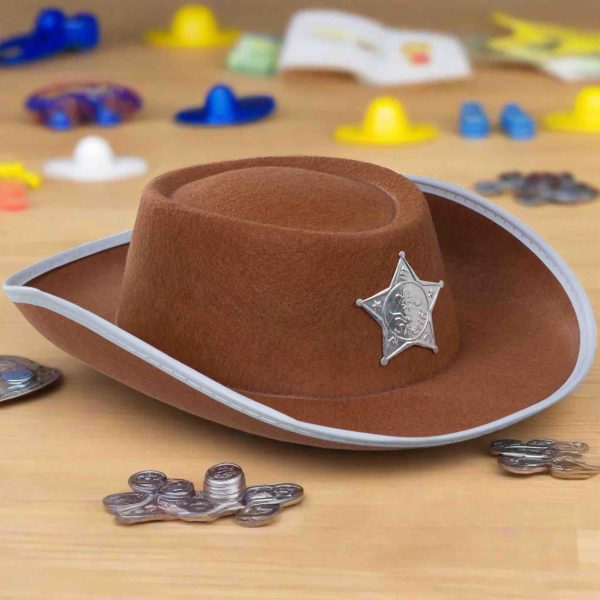 Childrens Fancy Dress Cowboy Hat - Brown Discount