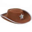 Childrens Fancy Dress Cowboy Hat - Brown Discount