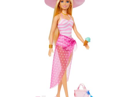 Barbie Doll with Swimsuit and Beach Themed Accessories Discount