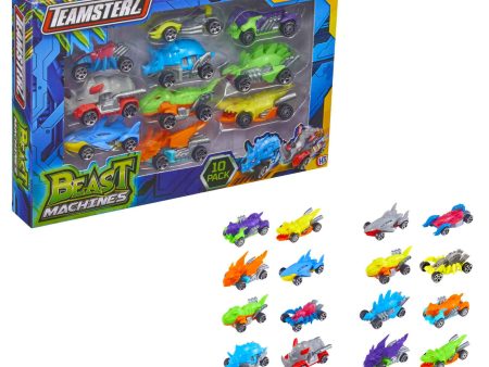 Teamsterz Beast Machine Dino Car Play Set - 10 Die-Cast Cars Online now